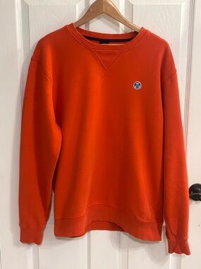 North Sails French Terry Sweatshirt Mens XL Orange Cotton Crewneck